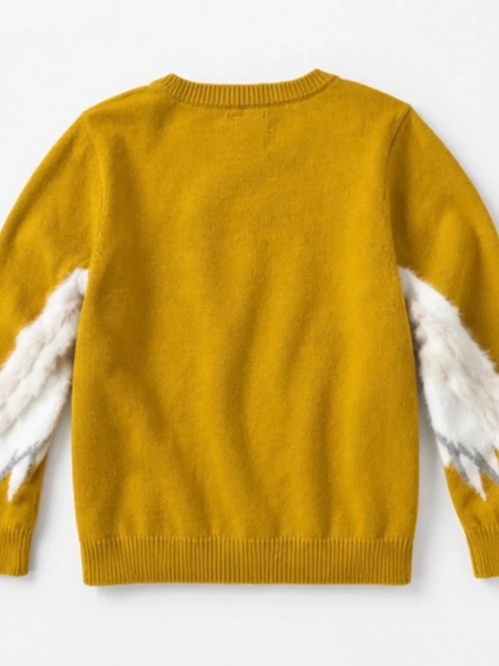 MINI BODEN - HARRY POTTER MUSTARD CARDIGAN WITH FAUX-FUR WINGS | SIZE 6-7